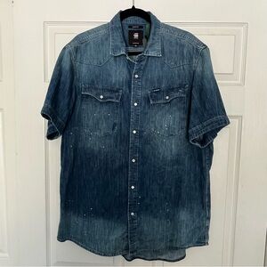 G-Star Raw Denim Shirt Slim Fit Short Sleeve